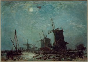Mulini su un canale da Johan Barthold Jongkind