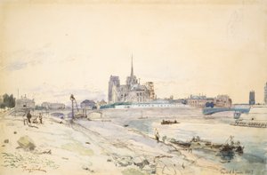 Notre Dame di Parigi vista dal Quai de la Tournelle da Johan Barthold Jongkind