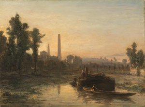 Veduta del fiume in Francia, forse vicino a Pontoise da Johan Barthold Jongkind