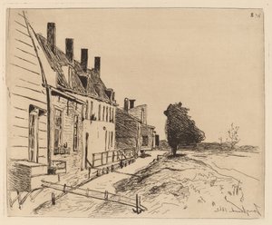 Le case sulla riva del canale da Johan Barthold Jongkind