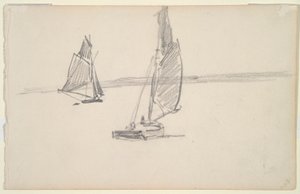 Due barche da pesca su acqua calma (recto); Due barche a vela su acqua calma (verso)