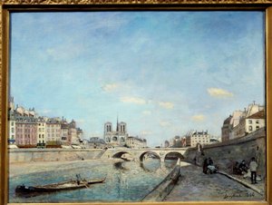 Veduta delle rive della Senna e della Cattedrale di Notre Dame de Paris da Johan Barthold Jongkind