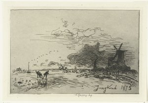 Paesaggio invernale vicino a Rotterdam da Johan Barthold Jongkind