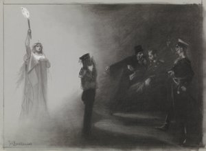 Progetto per illustrazione in De Amsterdammer: La sconfitta della Russia in mare, 4 giugno 1905