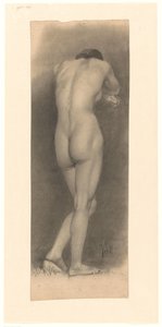 Nudo femminile in piedi, visto da dietro