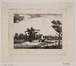 Paesaggio con ponte levatoio