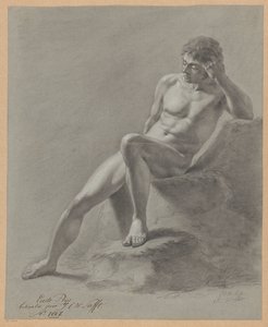 Nudo maschile seduto visto di fronte (1º premio 1807)