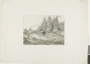 Fattoria in una foresta di sempreverdi da Johan Christian Dahl