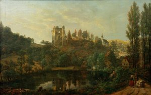 Vista delle rovine del castello di Tharandt da Johan Christian Dahl