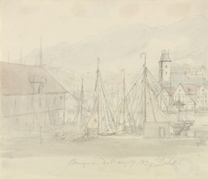 Porto di Bergen da Johan Christian Dahl