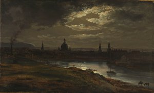 Dresda al chiaro di luna da Johan Christian Dahl
