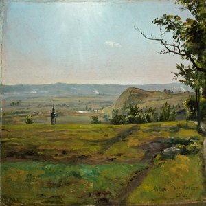 Campi verdi presso Meissen. Studio da Johan Christian Dahl