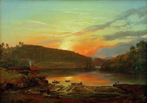 Paesaggio vicino a Skien al tramonto