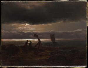 Madre e figlio in riva al mare da Johan Christian Dahl
