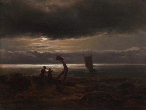 Madre e Bambino al Mare, 1830 da Johan Christian Dahl