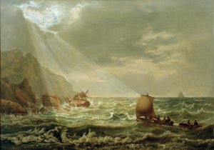 Naufragio sulla costa rocciosa di Capri da Johan Christian Dahl