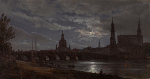 Vista di Dresda al chiaro di luna da Johan Christian Dahl
