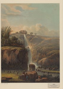 Veduta della cascata a Singahan da Johan Conrad Greive