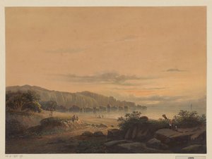 Veduta di una baia a Giava da Johan Conrad Greive