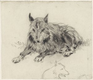 Cane da pastore sdraiato da Johan Daniël Koelman