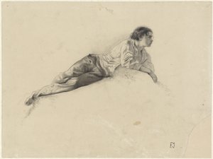 Studio di un giovane sdraiato da Johan Daniël Koelman