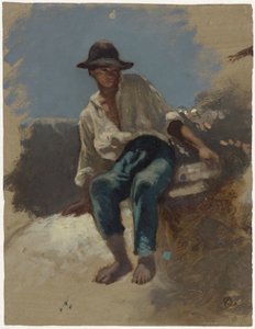 Giovane seduto con cappello di feltro da Johan Daniël Koelman