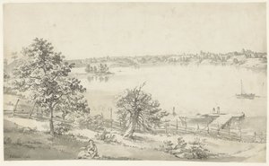 Vista di un ampio specchio d