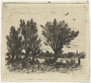 Fila di salici da Johan Frederik Croockewit
