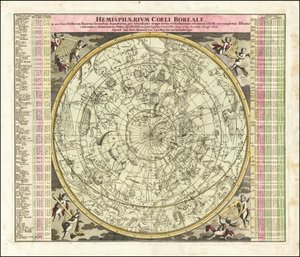 Carta celeste del 1730 del cielo dell