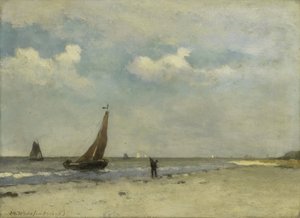 Scena di spiaggia da Johan Hendrik Weissenbruch