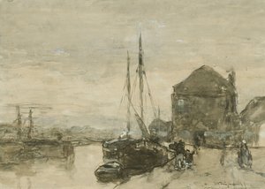 Vista di Turfmarkt e Eendjespoort a Haarlem