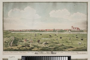Prospetto di Præstø da Johan Jacob Bruun