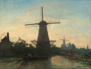 Mulini vicino a Rotterdam da Johan Jongkind