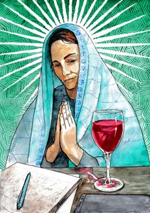 Donna spirituale in contemplazione