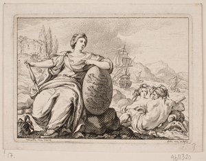 Vignetta per P. H. Mallet: Histoire de Danemarc I, 1758 da Johan Martin Preisler