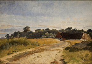 Una fattoria a Lodskov vicino a Vognserup Manor. Studio da Johan Thomas Lundbye