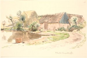 Fattoria e stagno del villaggio da Johan Thomas Lundbye
