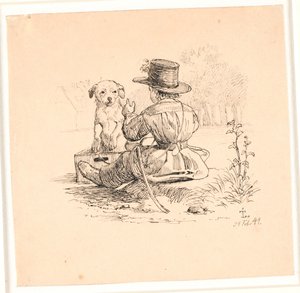 Il giro in carrozza. Illustrazione per "Fabler for Børn" di Kaalund. Vedi commento dal catalogo delle stampe da Johan Thomas Lundbye