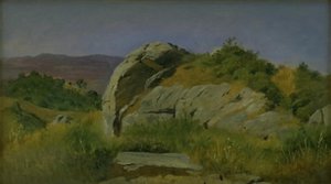 Paesaggio con Rocce in Primo Piano. Civitella, Italia da Johan Thomas Lundbye
