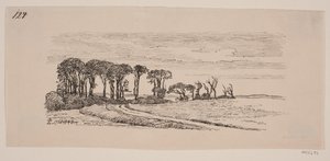 Paesaggio con una fila di alberi da Johan Thomas Lundbye