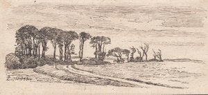 Paesaggio con una fila di alberi da Johan Thomas Lundbye