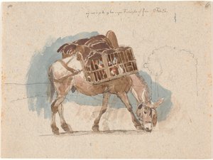 Mulo con cesto di polli da Johan Thomas Lundbye