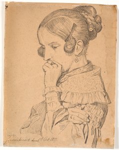 Ritratto di una giovane donna, 3/4 profilo a sinistra da Johan Thomas Lundbye