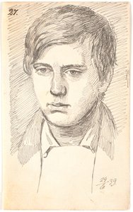 Ritratto di un giovane uomo, di fronte da Johan Thomas Lundbye