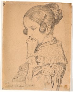 Ritratto di una giovane donna, 3/4 profilo a sinistra