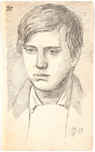 Ritratto di un giovane uomo, di fronte da Johan Thomas Lundbye
