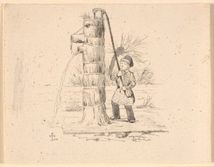 La posta. Illustrazione per "Favole per bambini" di Kaalund. Vedi commento dal catalogo degli archivi. da Johan Thomas Lundbye