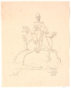 Soldato a cavallo, rivolto a sinistra da Johan Thomas Lundbye