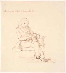 Thorvaldsen seduto su un divano da Johan Thomas Lundbye