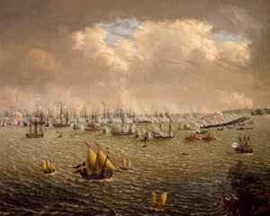 Battaglia di Skargard tra flotte svedesi e russe per il dominio della Svezia sulla Finlandia, 10 luglio 1790 da Johan Tietrich Schoultz